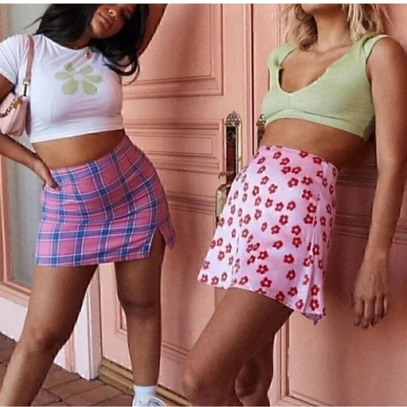 NWT Princess Polly Olton Pink Retro Floral Groovy Silky Mini Skirt, 6 - Picture 5 of 12